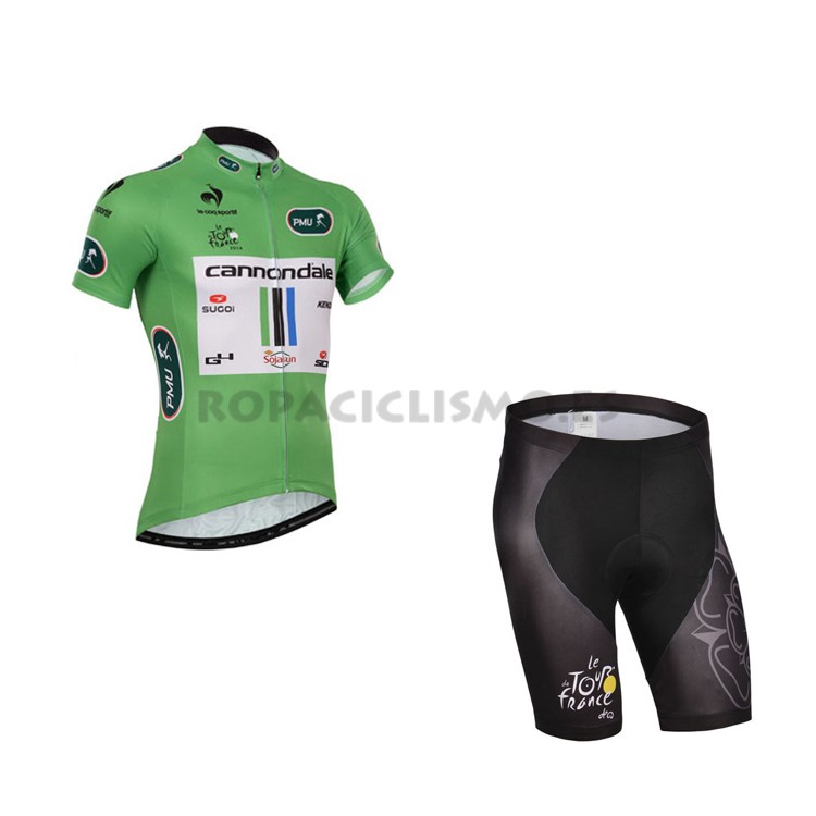 2014 Maillot Cannondale mangas cortas verde